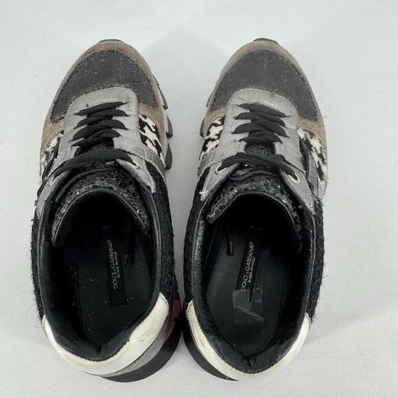 dolce & gabbana shoes 37.5 7.5 suede patchwork capri sneakers designer luxury - Picture 13 of 13